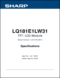 Click here to download LQ181E1LW31 Datasheet
