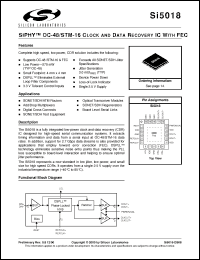 Click here to download Si5018 Datasheet