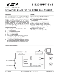 Click here to download SI3220PPT-EVB Datasheet