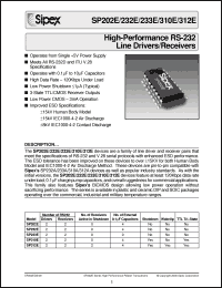 Click here to download SP232ECT Datasheet