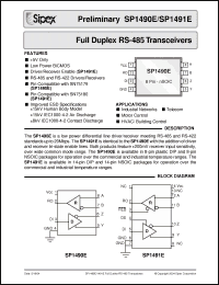 Click here to download SP1490ECP Datasheet