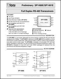 Click here to download SP1491ECP Datasheet