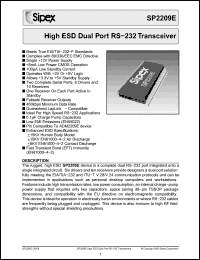 Click here to download SP2209E Datasheet