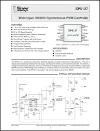 Click here to download SP6137 Datasheet