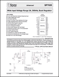 Click here to download SP7650 Datasheet