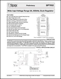 Click here to download SP7652 Datasheet