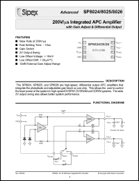 Click here to download SP8025 Datasheet