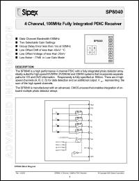 Click here to download SP8040 Datasheet
