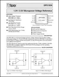 Click here to download SPX1004N-2.5 Datasheet