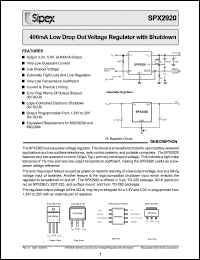 Click here to download SPX2920 Datasheet