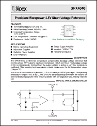 Click here to download SPX4040AN-2.5 Datasheet