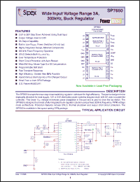 Click here to download SP7650_06 Datasheet