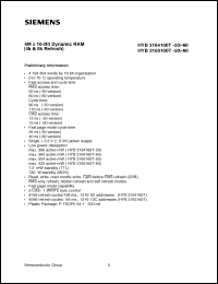 Click here to download HYB3165160T-50 Datasheet
