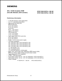 Click here to download HYB3164165T-50 Datasheet