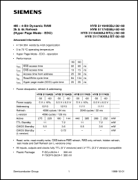 Click here to download HYB3116405BT-50 Datasheet