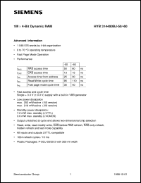 Click here to download HYB314400BJ-60 Datasheet