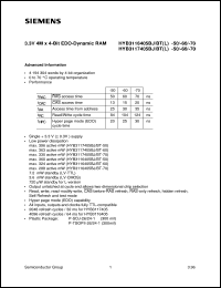 Click here to download HYB3117405BJ-70 Datasheet