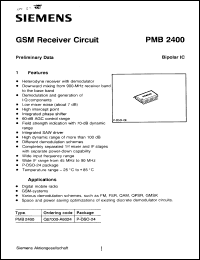 Click here to download PMB2400 Datasheet