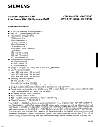 Click here to download HYB514100AJ80 Datasheet