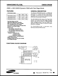 Click here to download KM44C256CL-8 Datasheet