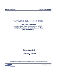 Click here to download K4D263238A Datasheet