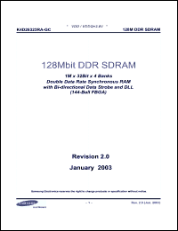 Click here to download K4D26323RA Datasheet