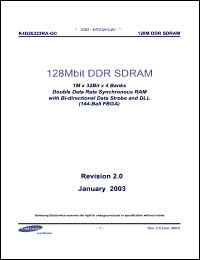 Click here to download K4D26323RA-GC Datasheet