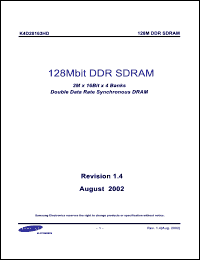 Click here to download K4D28163 Datasheet