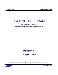 Click here to download K4D28163HD-TC40 Datasheet