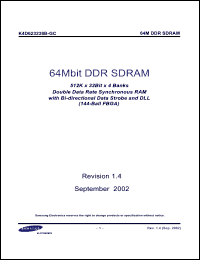 Click here to download K4D623238B-GC/L33 Datasheet