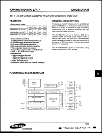 Click here to download KM416V1004A Datasheet