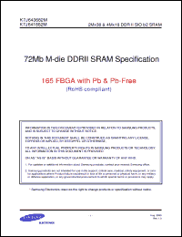 Click here to download K7J641882M-FC20 Datasheet