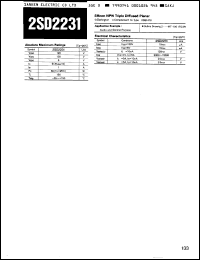 Click here to download 2SD2231 Datasheet