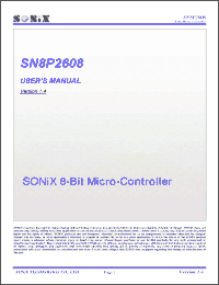Click here to download SN8P2608 Datasheet