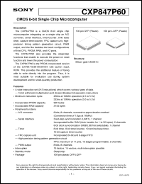 Click here to download CXP847P60 Datasheet