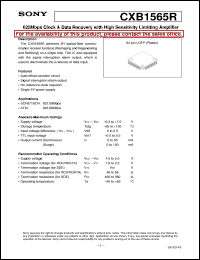 Click here to download CXB1565R Datasheet