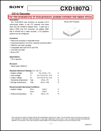 Click here to download CXD1807Q Datasheet