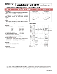 Click here to download CXK58512M-55LL Datasheet