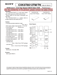 Click here to download CXK5T8512TN-10LLX Datasheet