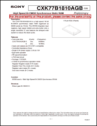 Click here to download CXK77B1810AGB-6 Datasheet