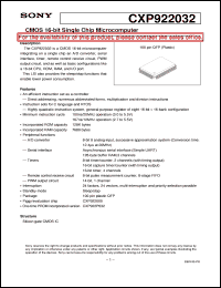 Click here to download CXP922032 Datasheet
