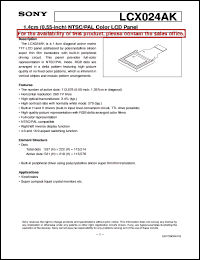 Click here to download LCX024AK Datasheet