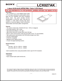 Click here to download LCX027AK Datasheet