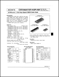 Click here to download CXK58257ASP-10LL Datasheet
