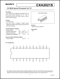 Click here to download CXA2021 Datasheet