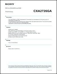 Click here to download CXA2726GA Datasheet