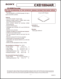 Click here to download CXD1804 Datasheet