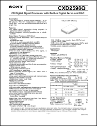 Click here to download CXD2598 Datasheet