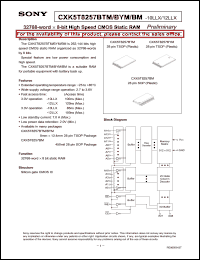 Click here to download CXK5T8257BYM-10LLX Datasheet
