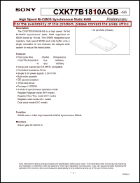 Click here to download CXK77B1810AGB Datasheet